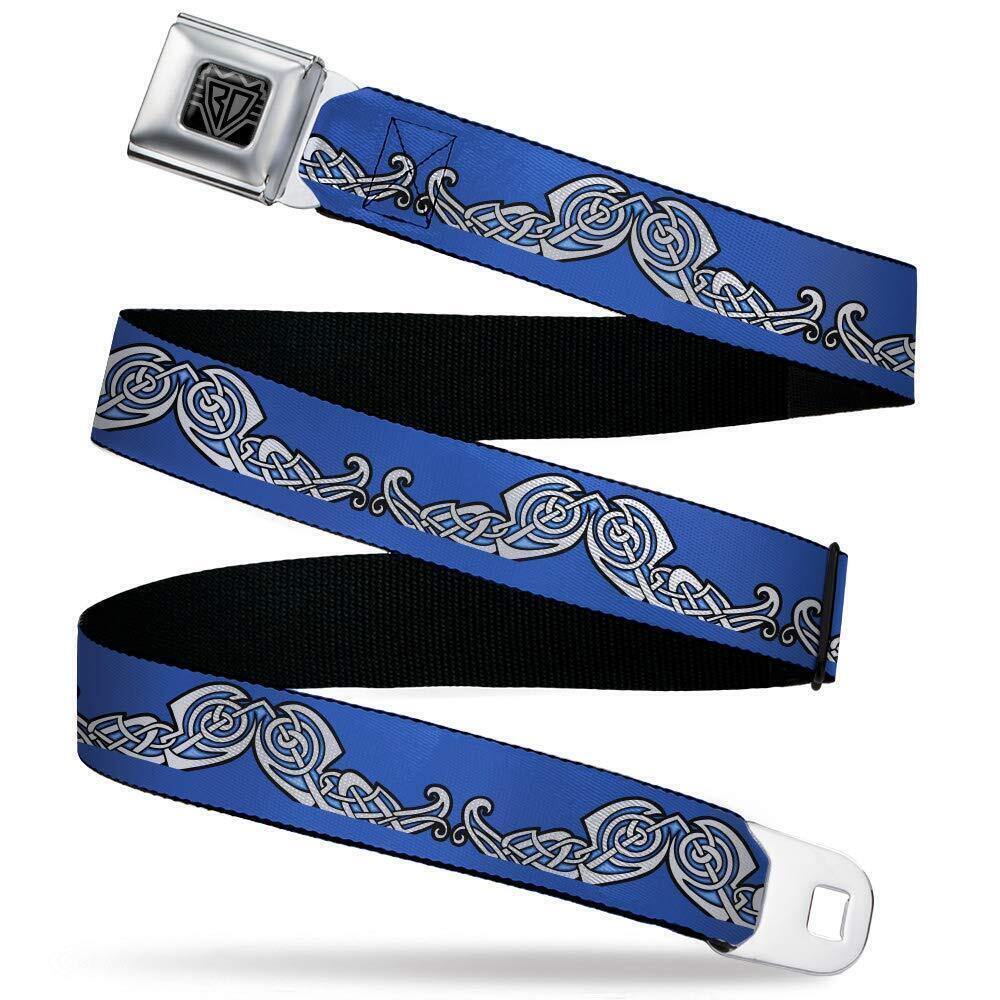 8110 Seatbelt Belt Celtic Knot Kids, Blues/Black/White, 1.0" Wide-20-36